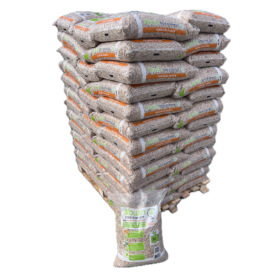 Granulés de bois premium Moulin Bois Energie – Palette 15 kg